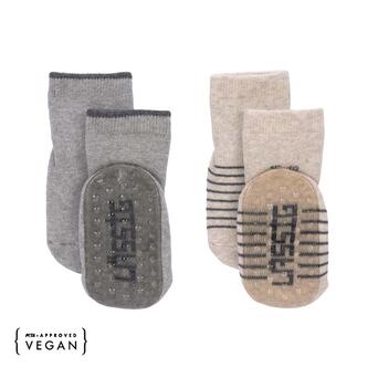 Calcetines antideslizantes 2Pcs Gris-Beig- LÄSSIG - Imagen 2