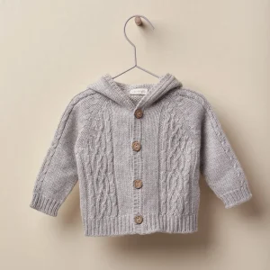 Cardigan de punto con capucha- WE DOBLE