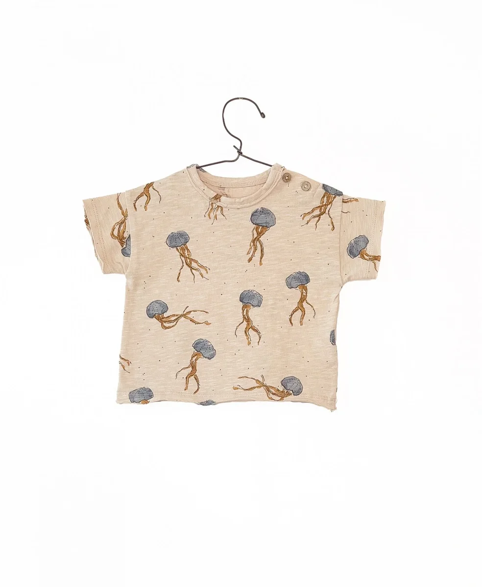 Camiseta jersey flamé estampado medusas azules- PLAY UP - Imagen 2