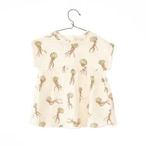 Vestido jersey flamé estampado medusas verde- PLAY UP
