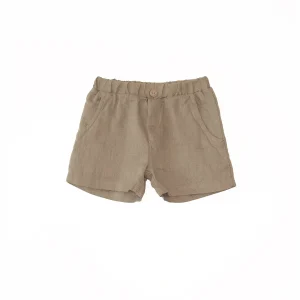 Pantalón corto lino natural- PLAY UP