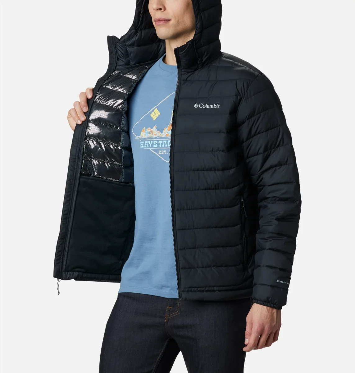 Chaqueta con capucha Powder Lite™ para hombre Color Black - Imagen 4