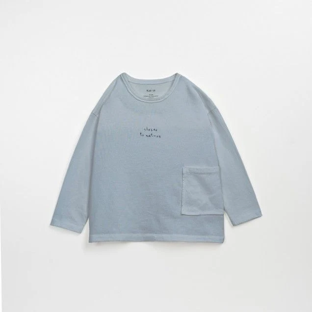 Camiseta manga larga "closer to nature" azul- PLAY UP