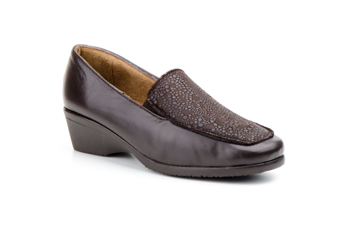 1707 Mocasín para señora en piel de color marrón ( hecho en España) - Imagen 2