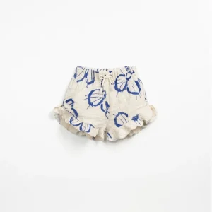 Pantalón corto estampado de flores azules- PLAY UP