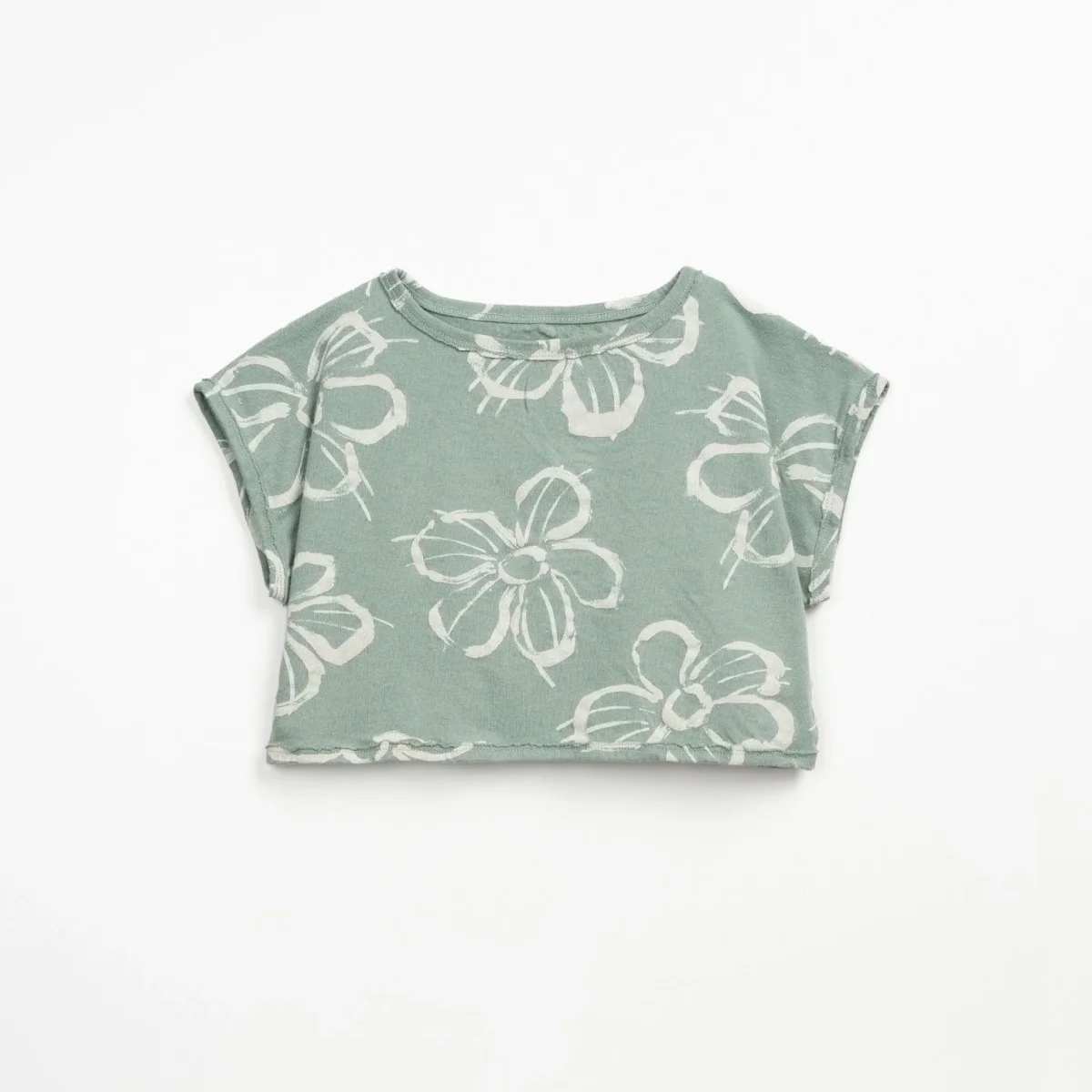 Camiseta estampada flores verde- PLAY UP - Imagen 2