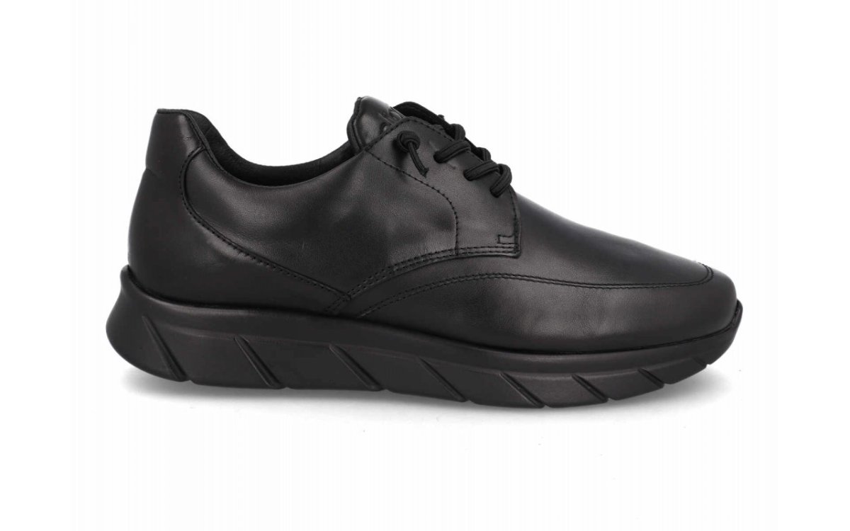 Zapato de piel negro para hombre modelo 1765 con cordones elásticos - Imagen 4