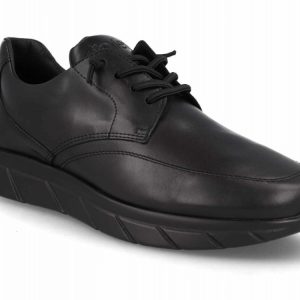 Zapato de piel negro para hombre modelo 1765 con cordones elásticos