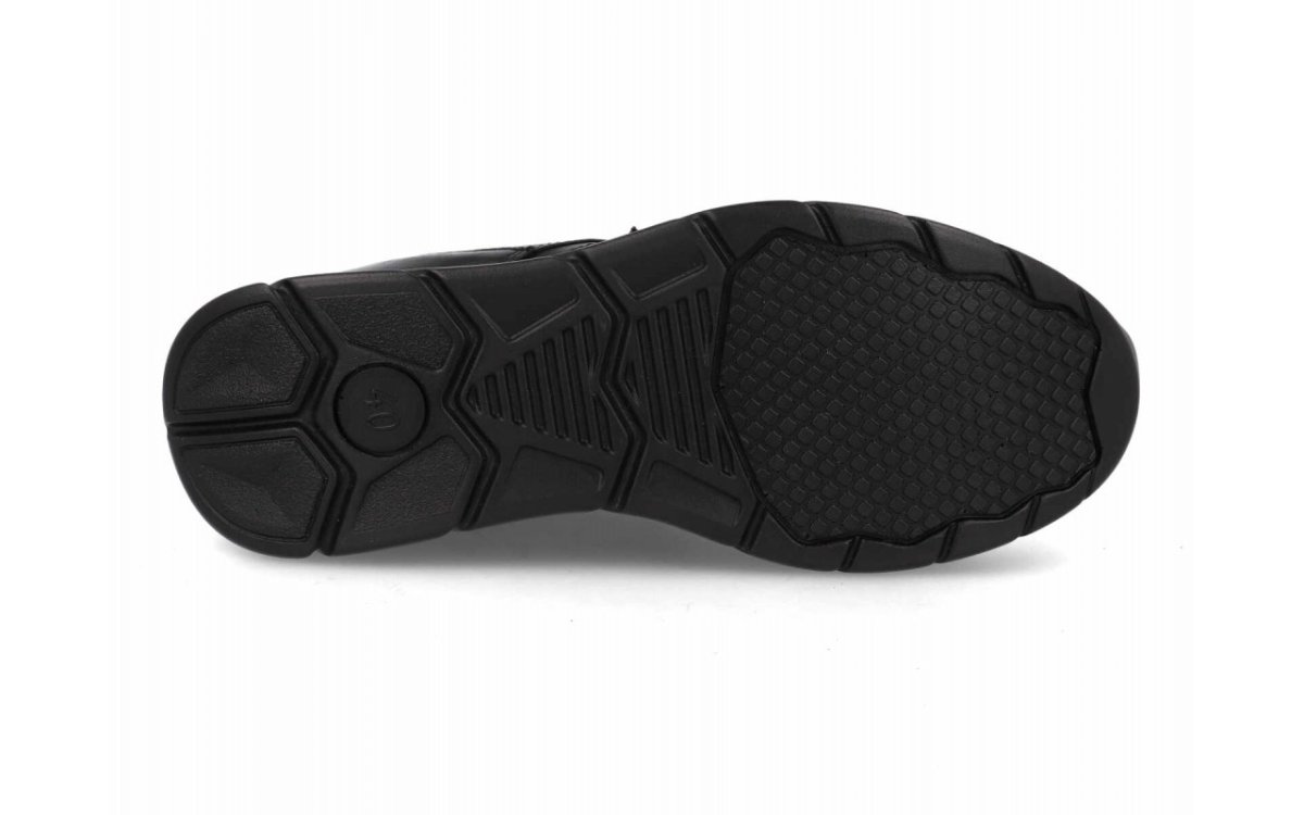 Zapato de piel negro para hombre modelo 1765 con cordones elásticos - Imagen 5