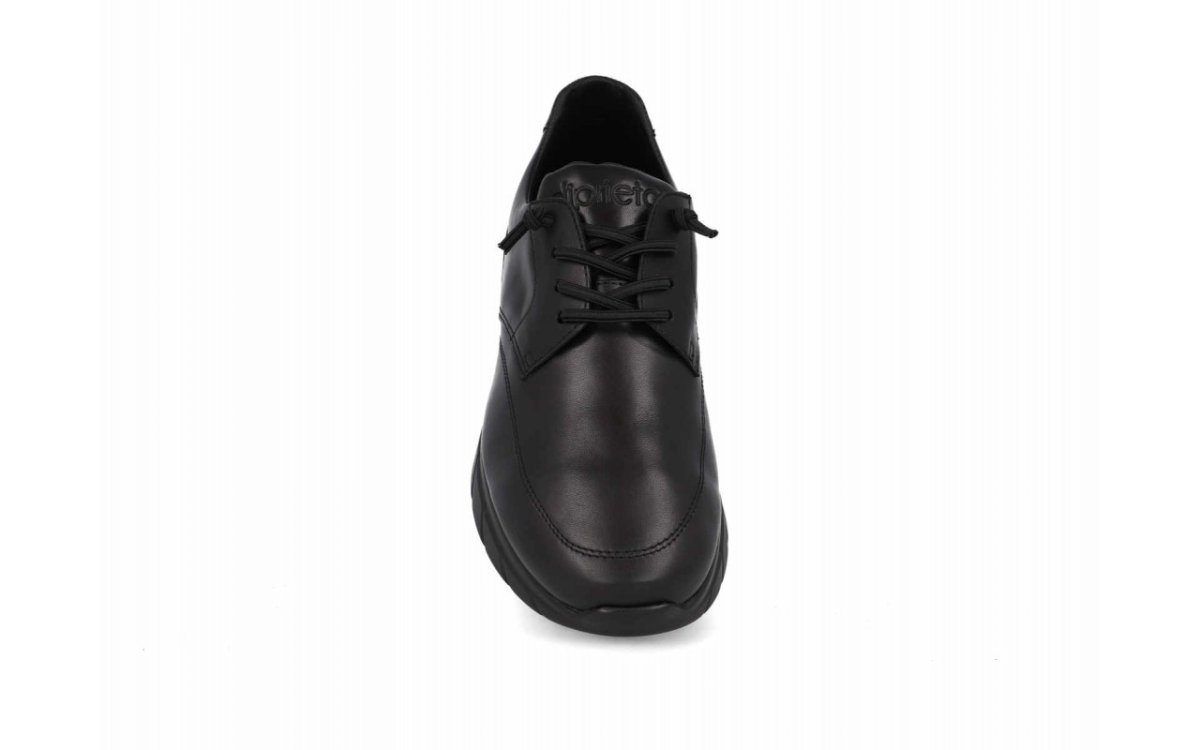 Zapato de piel negro para hombre modelo 1765 con cordones elásticos - Imagen 6
