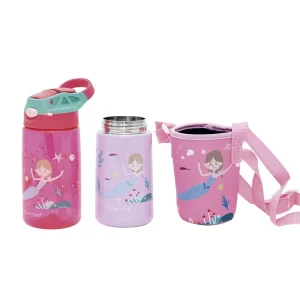 Set Botellas Tritán y Acero Con Funda Sirenas-LÄSSIG