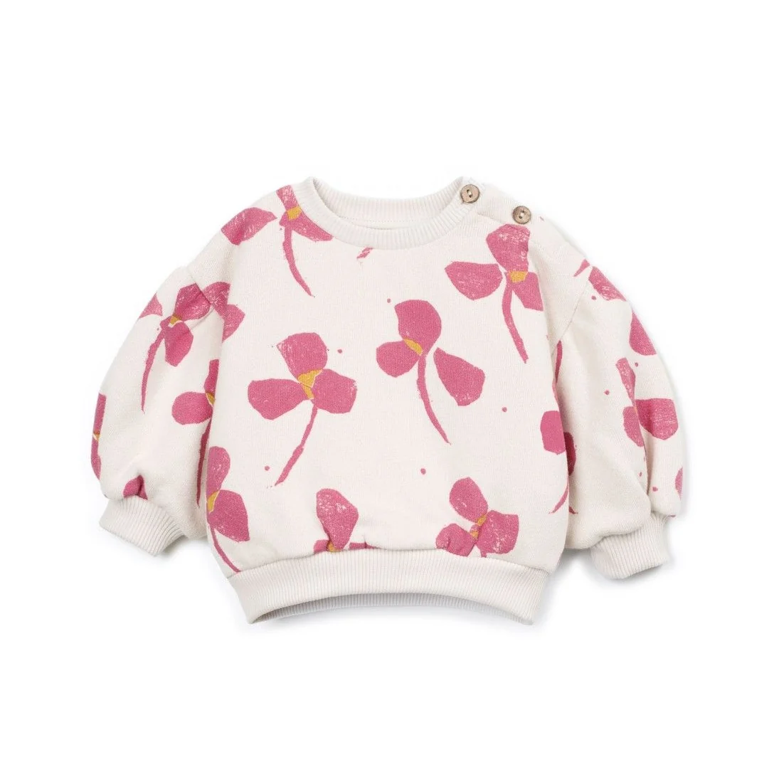 Sudadera Flores Malva- PLAY UP