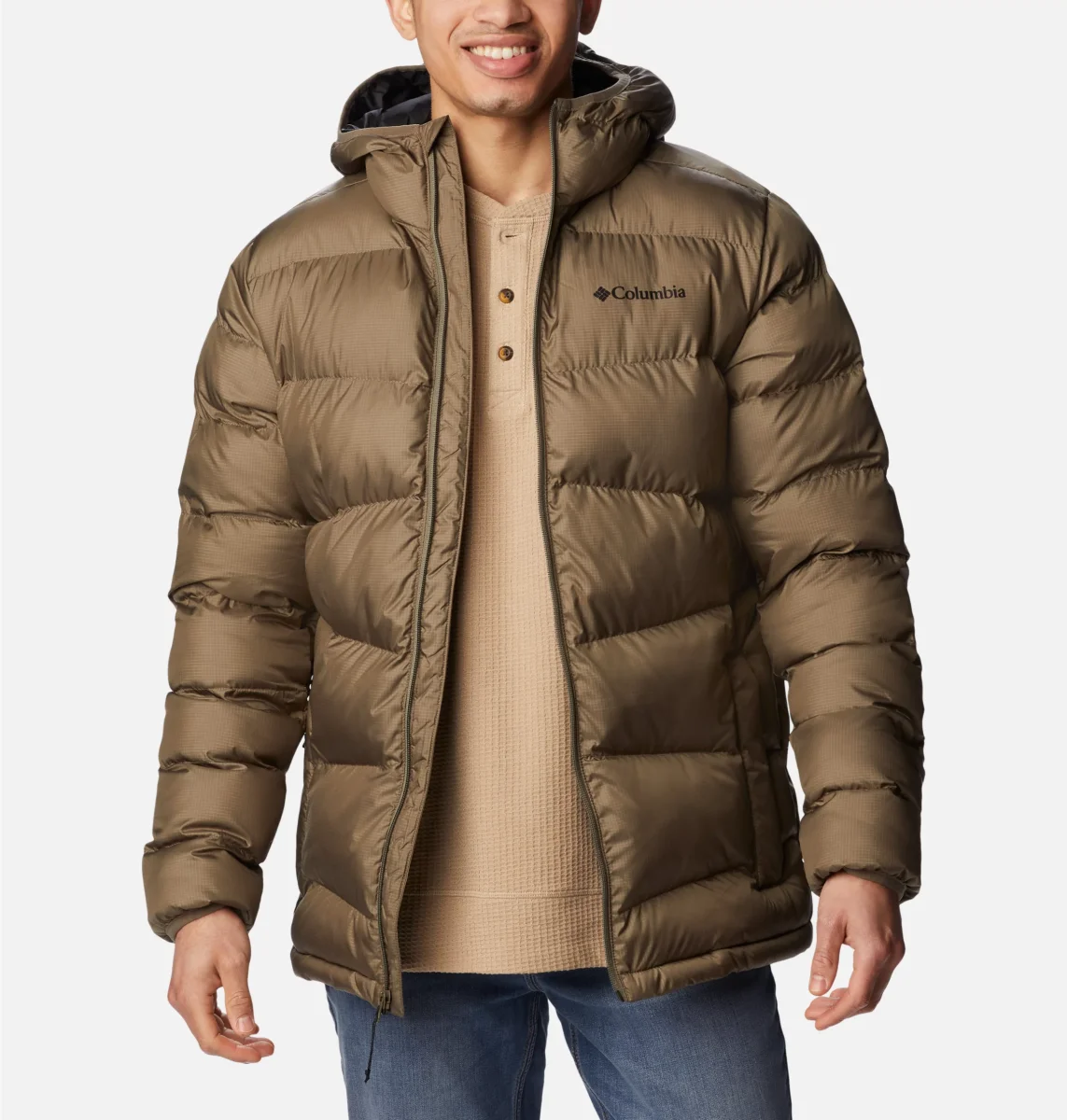 Chaqueta acolchada Columbia con capucha Fivemile Butte™ para hombre Color: Stone Green - Imagen 3