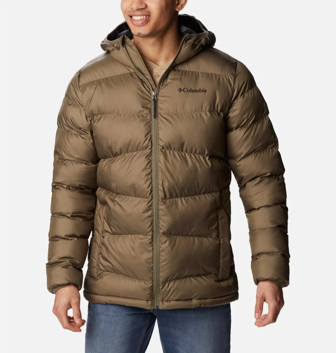 Chaqueta acolchada Columbia con capucha Fivemile Butte™ para hombre Color: Stone Green