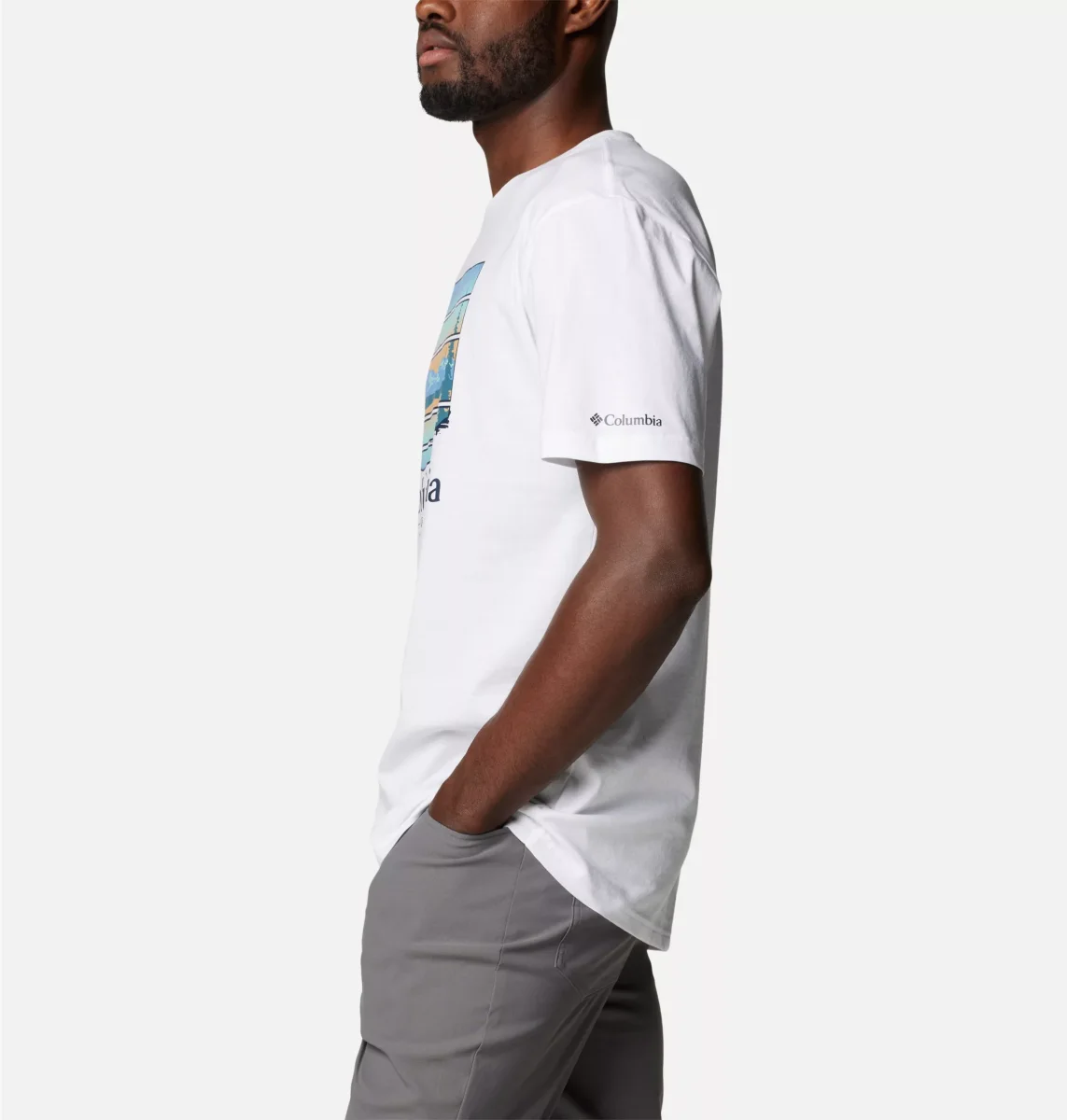 Camiseta estampada Path Lake™ II para hombre Color: White, Colorful Vista - Imagen 4
