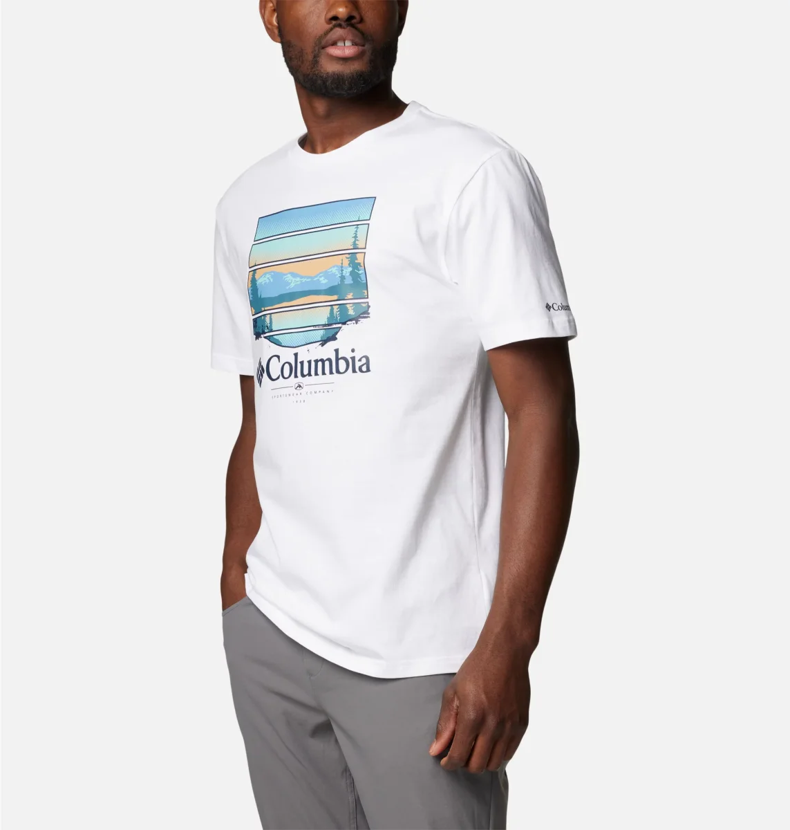 Camiseta estampada Path Lake™ II para hombre Color: White, Colorful Vista - Imagen 2