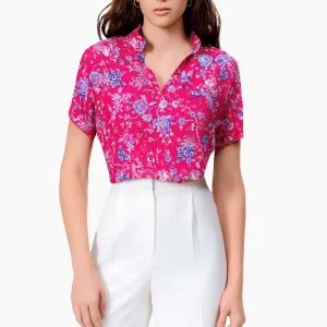 Blusa manga corta estampada