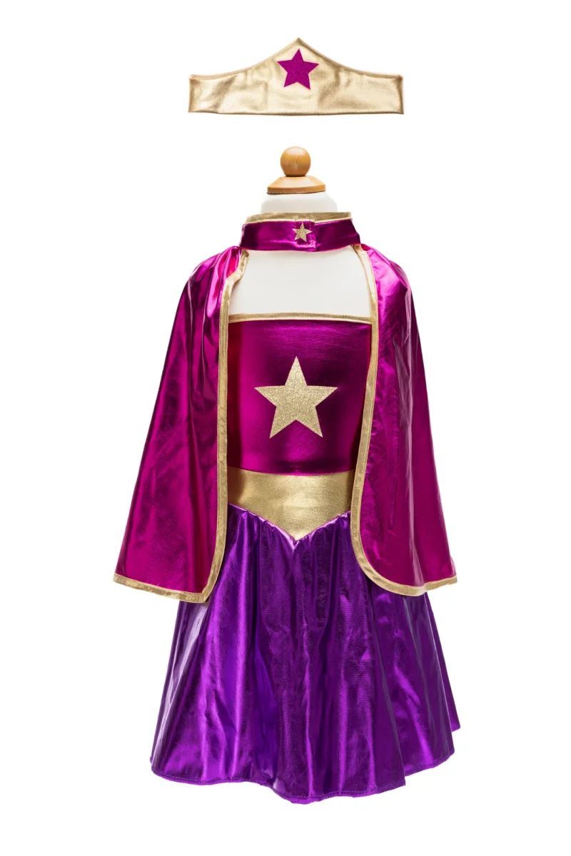 Disfraz Superheroína con vestido, capa y diadema- GREAT PRETENDERS - Imagen 7