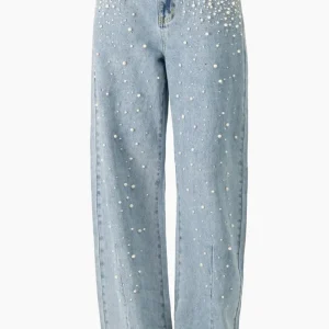 Jeans de perlas pierna ancha