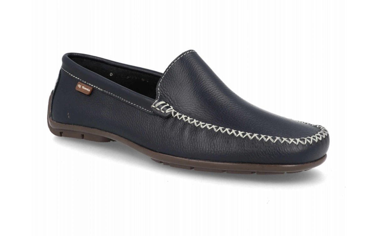 Mocasín de piel para hombre modelo 2001 disponible en marino, negro y cuero - Imagen 5