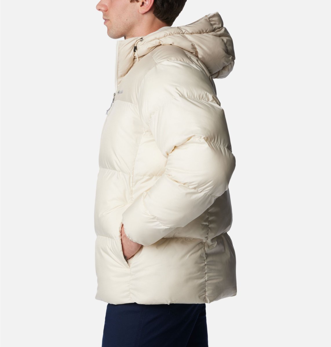 Chaqueta acolchada Columbia con capucha Puffect™ para hombre Color: Chalk, Dark Stone - Imagen 3