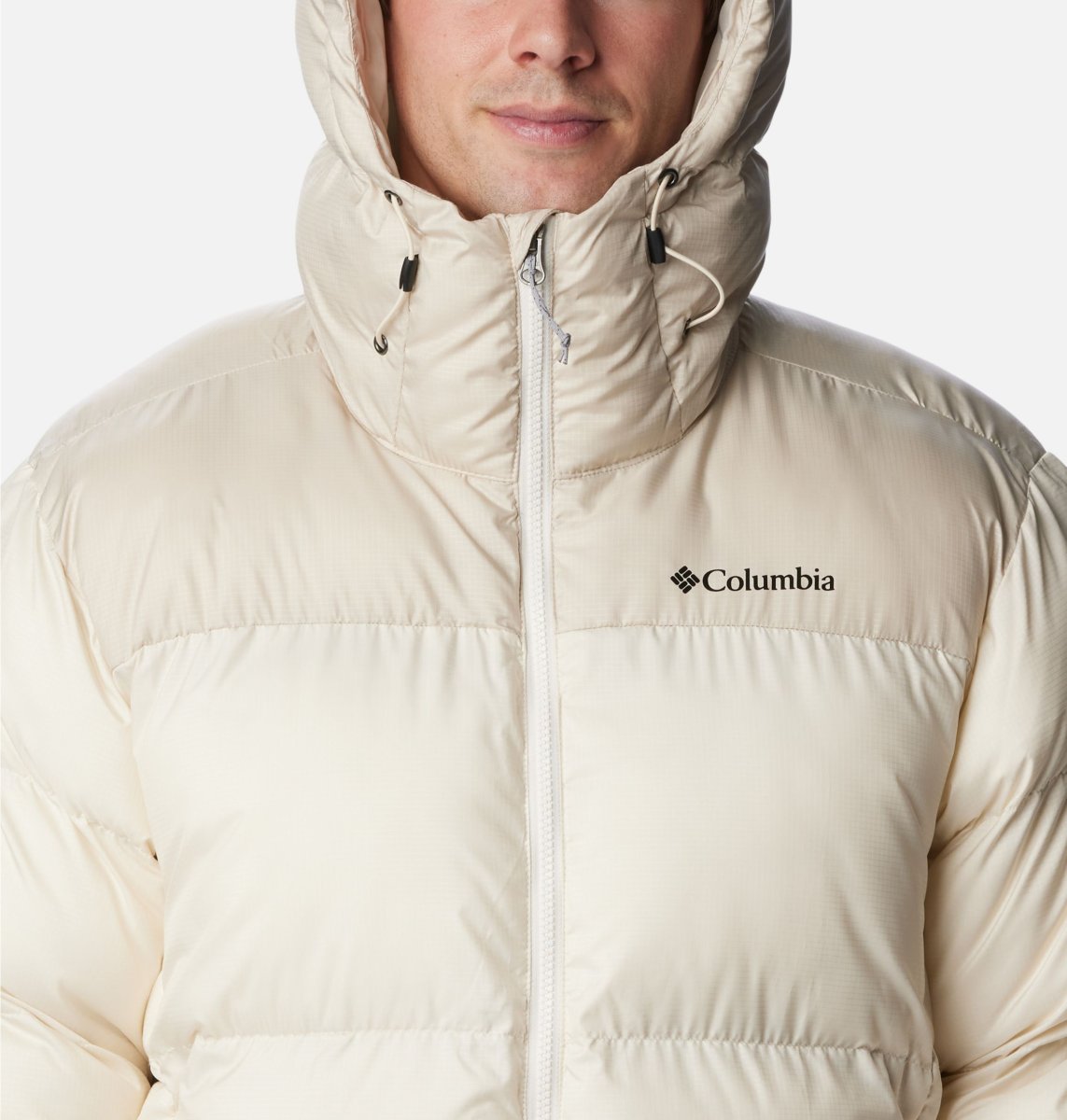 Chaqueta acolchada Columbia con capucha Puffect™ para hombre Color: Chalk, Dark Stone - Imagen 6