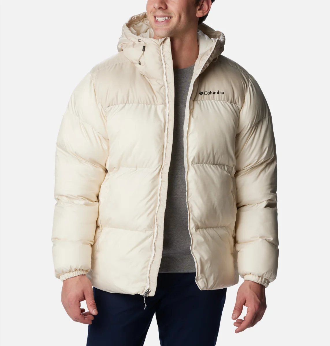 Chaqueta acolchada Columbia con capucha Puffect™ para hombre Color: Chalk, Dark Stone - Imagen 5