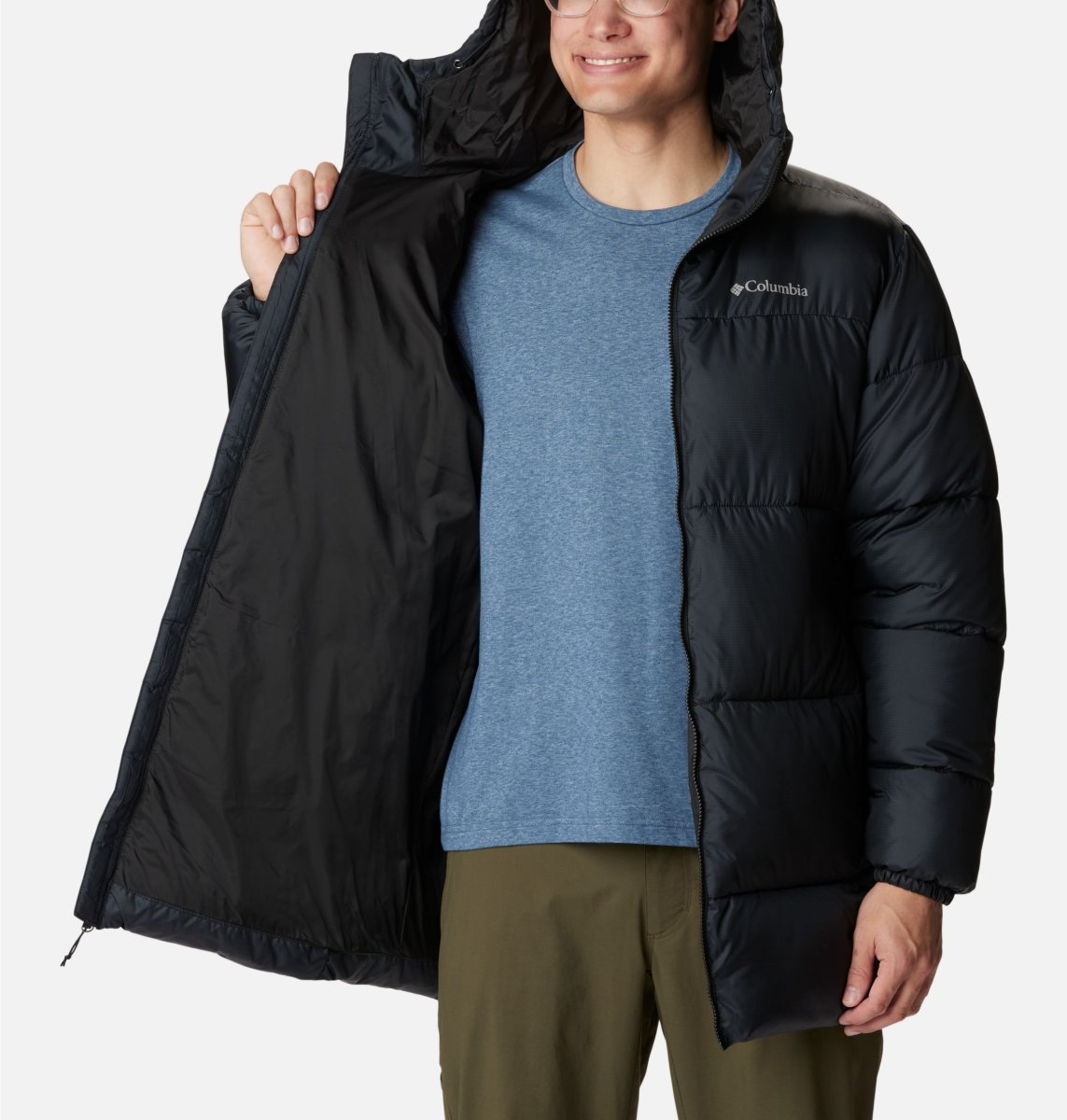 Parka acolchada Columbia Puffect™ para hombre Color: Black - Imagen 3
