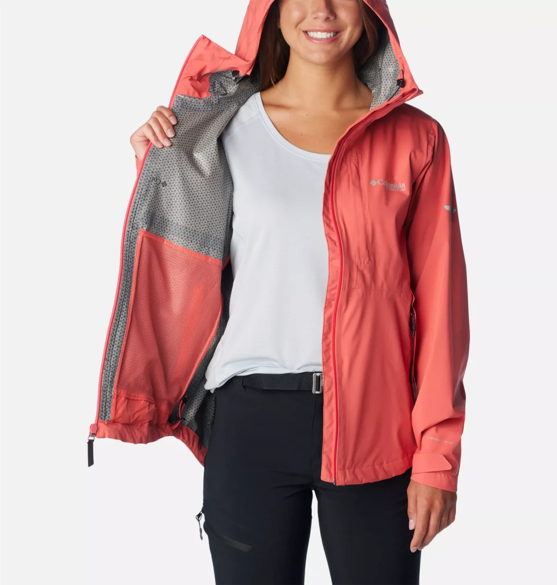 Chaqueta de senderismo impermeable Ampli-Dry™ II para mujer Color: Juicy - Imagen 3