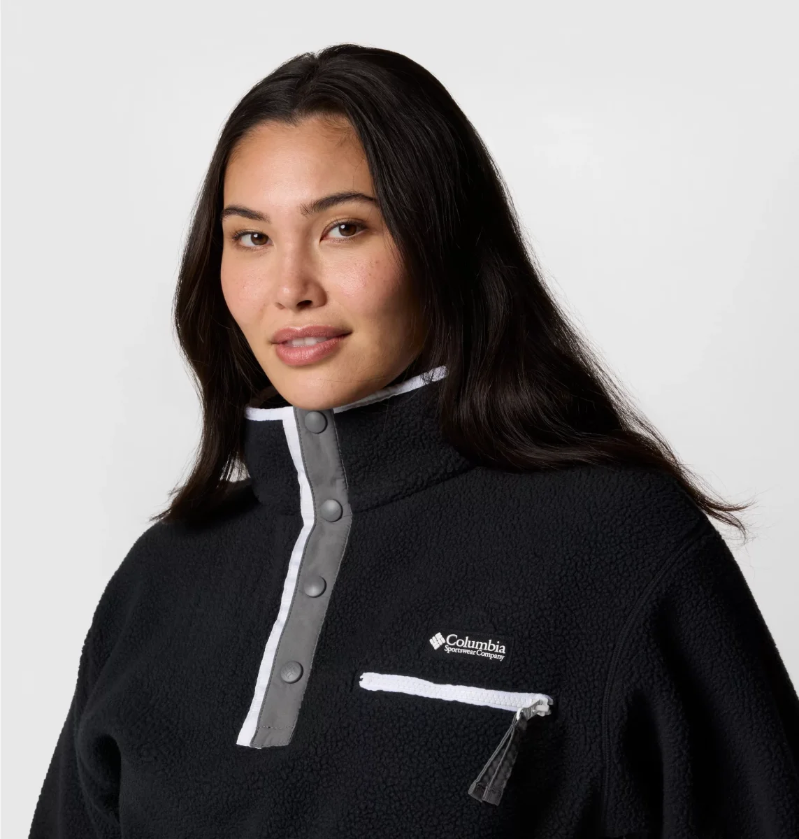 Forro polar sherpa corto con cierre medio Helvetia™ II para mujer Color: Black - Imagen 4
