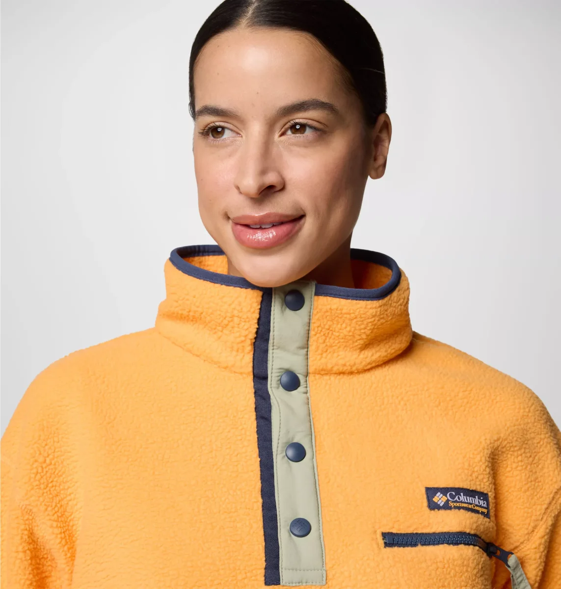 Forro polar sherpa corto con cierre medio Helvetia™ II para mujer Color: Summer Orange - Imagen 5