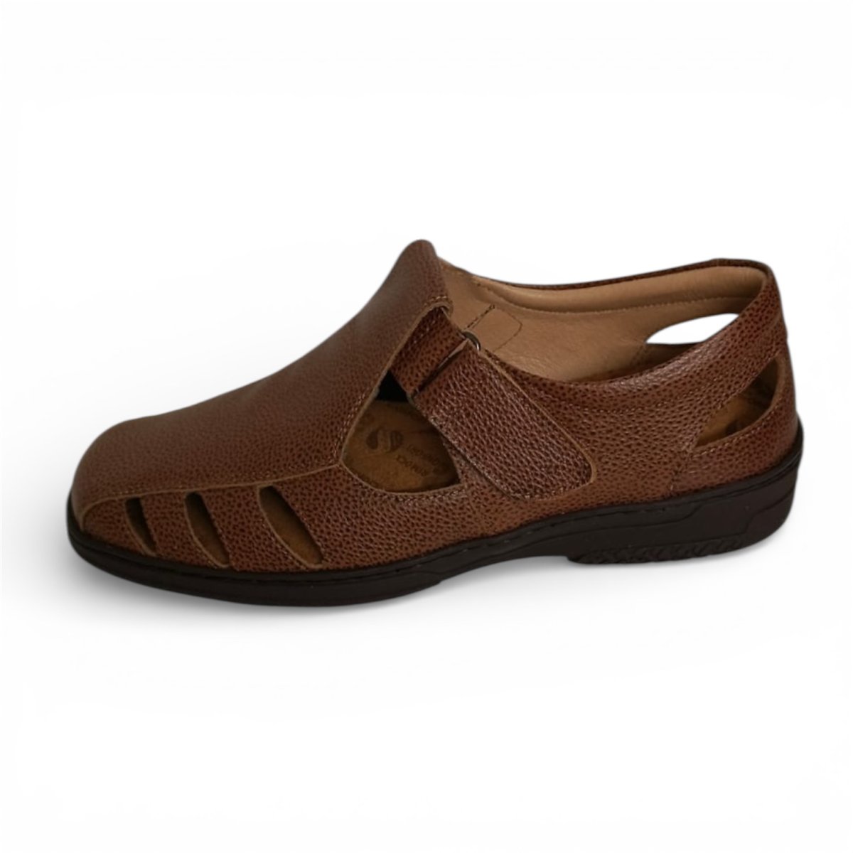 Sandalia clásica de piel color cuero para hombre modelo 21405 – Fabricada en España - Imagen 3
