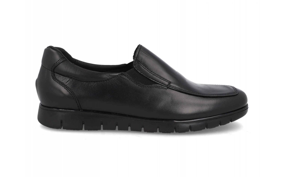 Zapato de piel para hombre modelo 2480 con elásticos laterales en color negro - Imagen 3