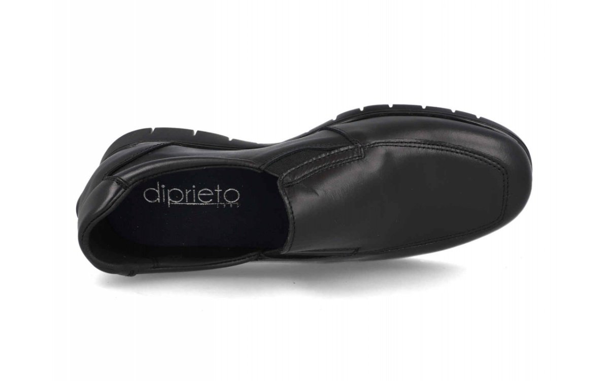 Zapato de piel para hombre modelo 2480 con elásticos laterales en color negro - Imagen 6