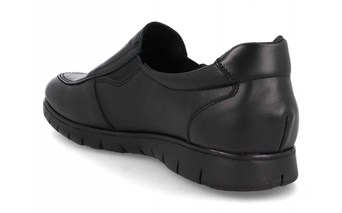 Zapato de piel para hombre modelo 2480 con elásticos laterales en color negro - Imagen 5