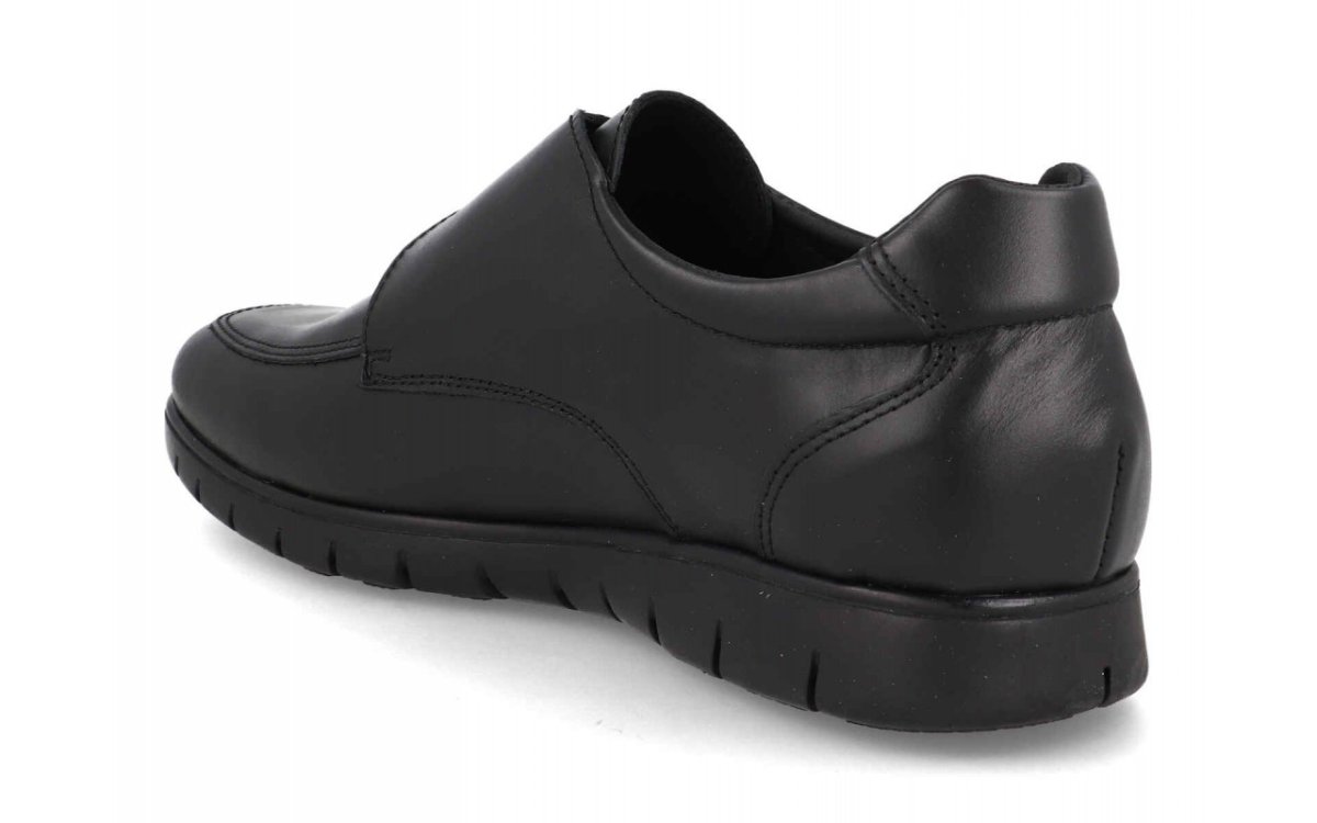 Zapato de piel para hombre modelo 2485 con cierre de velcro en color negro - Imagen 5
