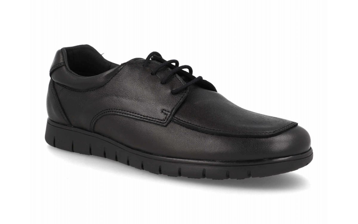 Zapato de piel para hombre modelo 2490 con cordones en color negro - Imagen 2