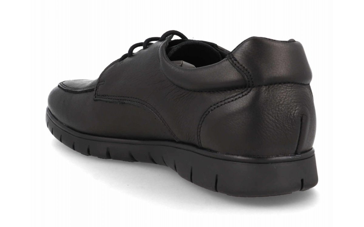 Zapato de piel para hombre modelo 2490 con cordones en color negro - Imagen 4