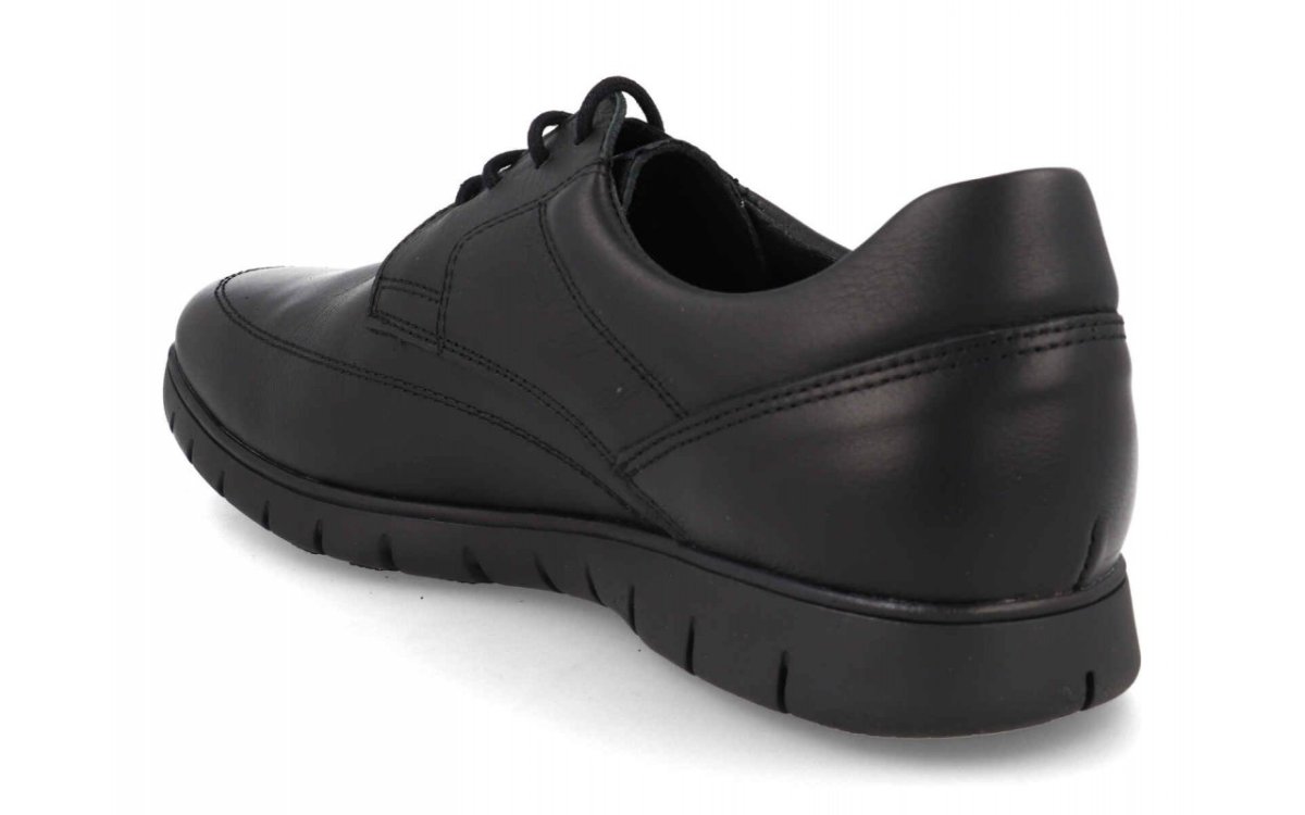 Zapato de piel para hombre modelo 2492 con cordones en colores negro y cuero - Imagen 5