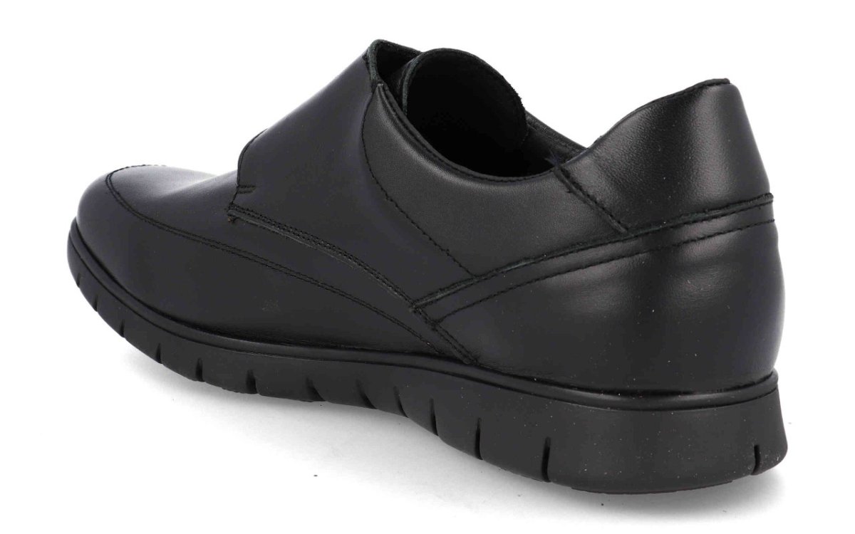 Zapato de piel para hombre modelo 2494 con doble cierre de velcro en color negro - Imagen 4