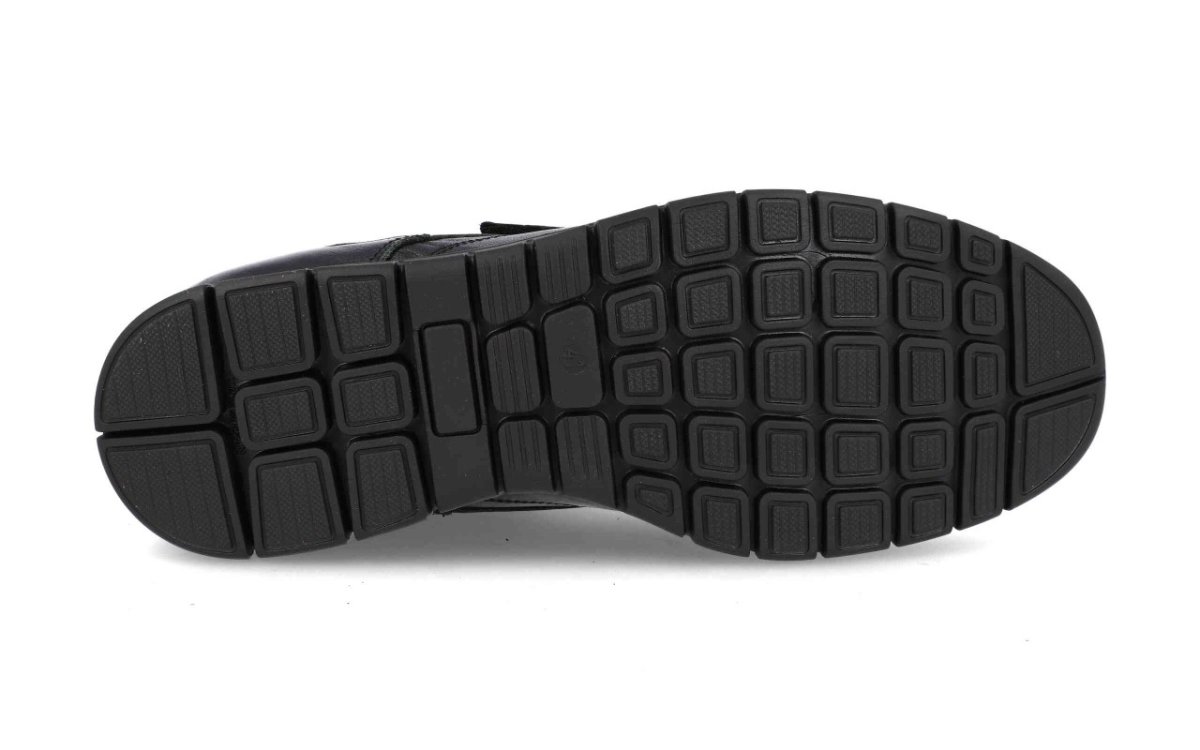 Zapato de piel para hombre modelo 2494 con doble cierre de velcro en color negro - Imagen 3