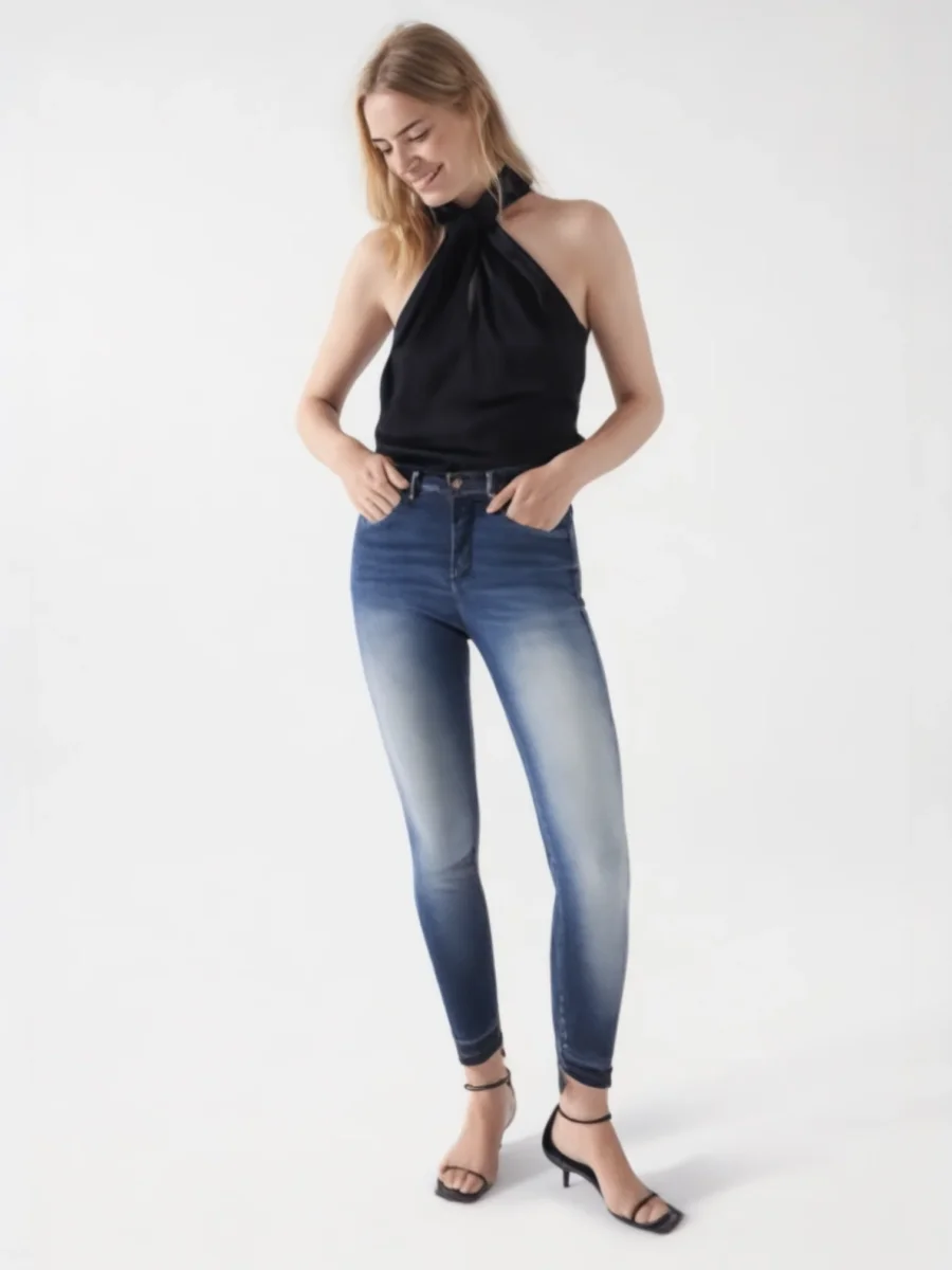 VAQUEROS FAITH PUSH IN CROPPED LAVADO PREMIUM - Imagen 3