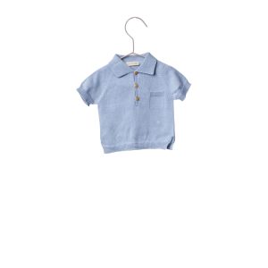 Polo tricot celeste- WEDOBLE