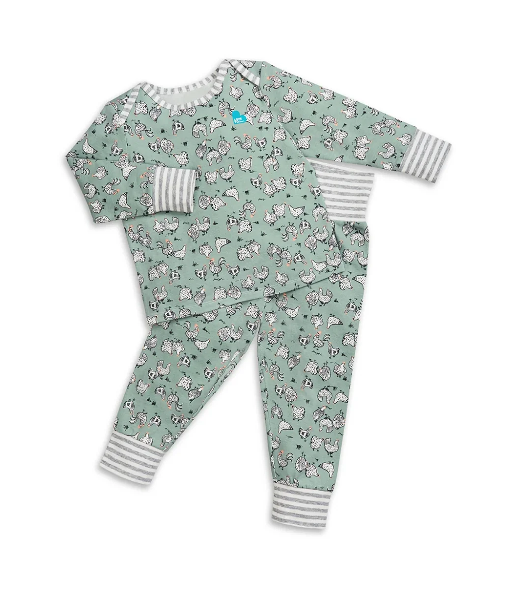 Conjunto de pijama para niños de manga larga de algodón Olive Chicken Run - Imagen 3