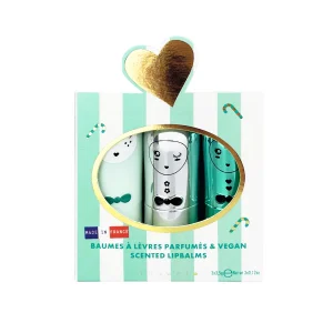 Pack de 3 Bálsamos Labiales Jingle Aqua  (Manzana,Coco,Cupcake)- INUWET