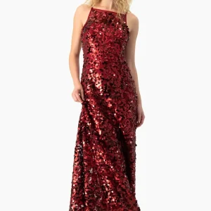 Vestido rojo largo sin mangas