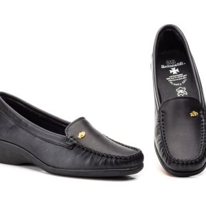 3108 Mocasín tipo kiowa para señora en piel de color negro ( hecho en España)