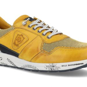 J3340 Casual de caballero sport en piel de color Mostaza hecho en España