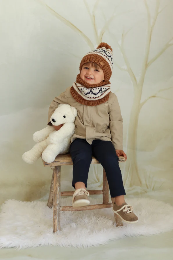 Conjunto de gorro y cuello de jacquard punto grueso- MONNUAGE - Imagen 3