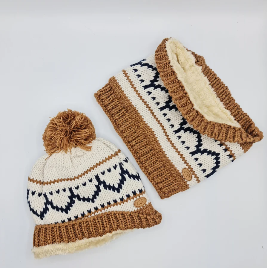 Conjunto de gorro y cuello de jacquard punto grueso- MONNUAGE - Imagen 2